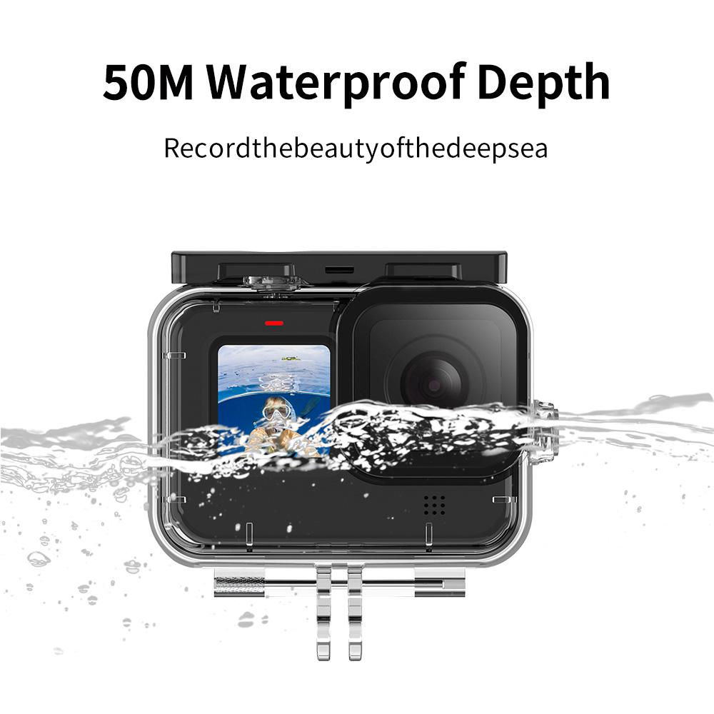 Vỏ không thấm nước Telesin 45m cho GoPro 11 10 9 Lens ummed Lens Lens Lensing Lens Bộ lọc ống kính cho GoPro Hero 9 10 11
