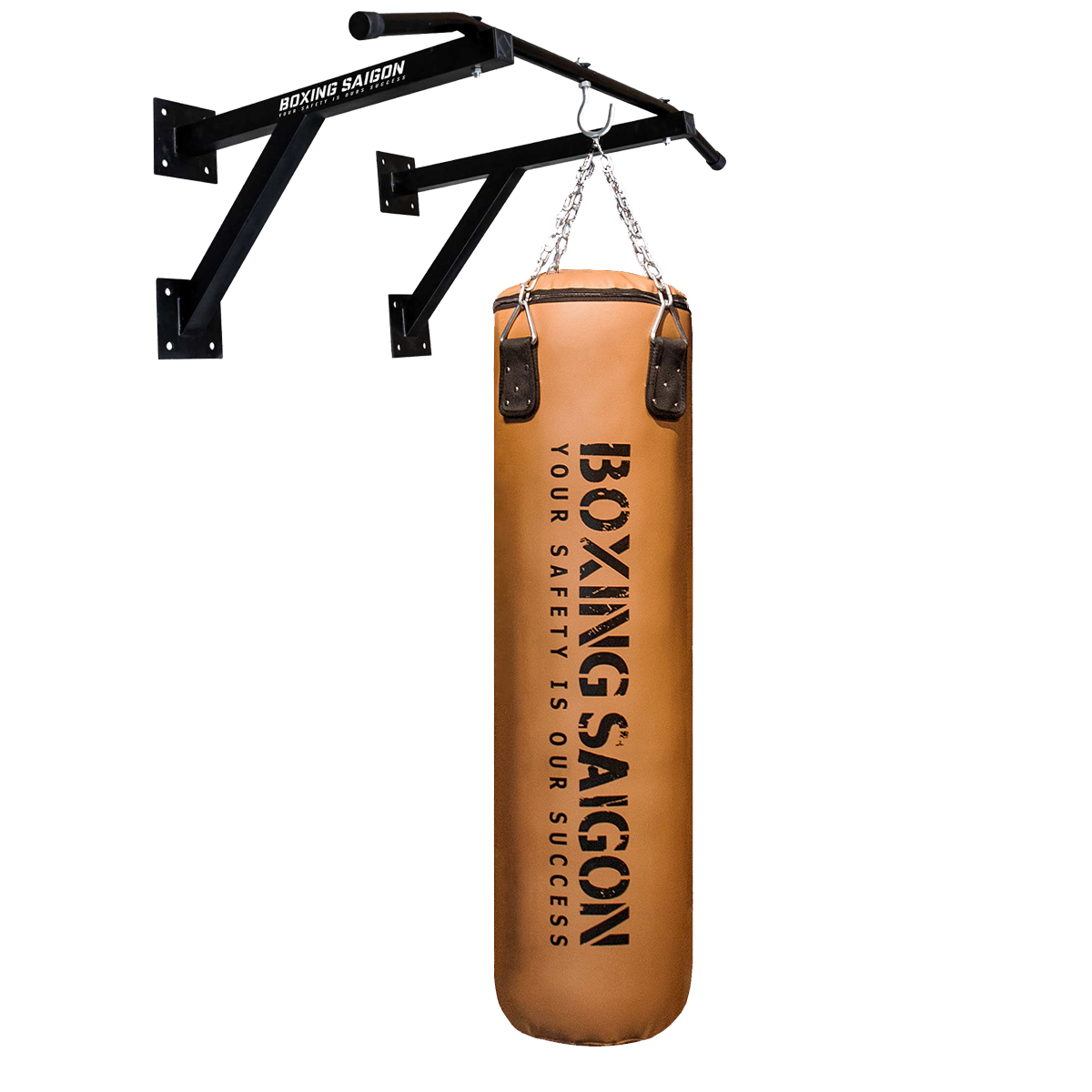 Combo Bao Cát Treo Boxing Punching Bag 1M2 & Khung Treo Đôi - Nâu đen