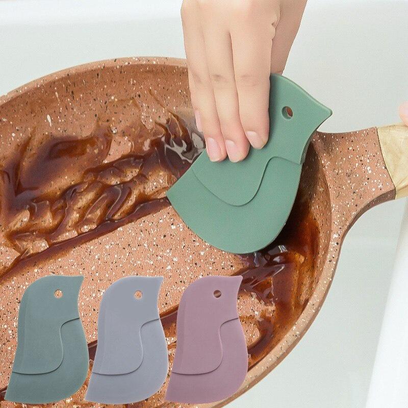 Cute Cartoon Soft Scraper Kitchen Baking Tool Multi-function Scraper Oil Plate Scraping Oil Scraper Household Cleaning Tool