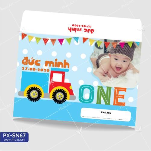 Thiệp thôi nôi – sinh nhật theo yêu cầu Pluxi