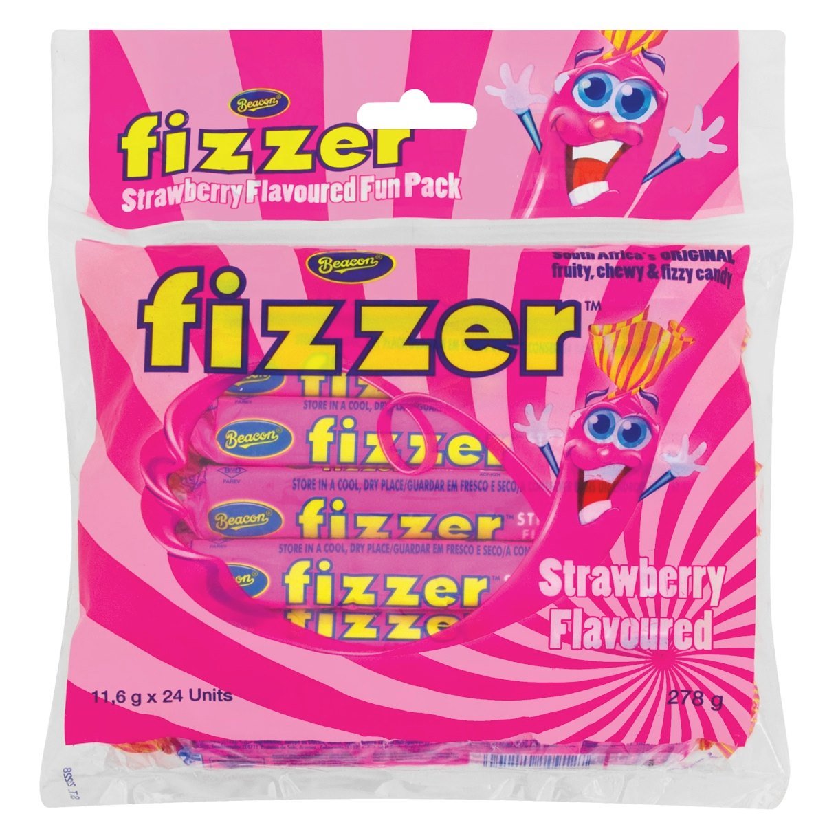 Kẹo dẻo dạng thanh hương dâu Beacon Fizzers Strawberry (24 Pack)