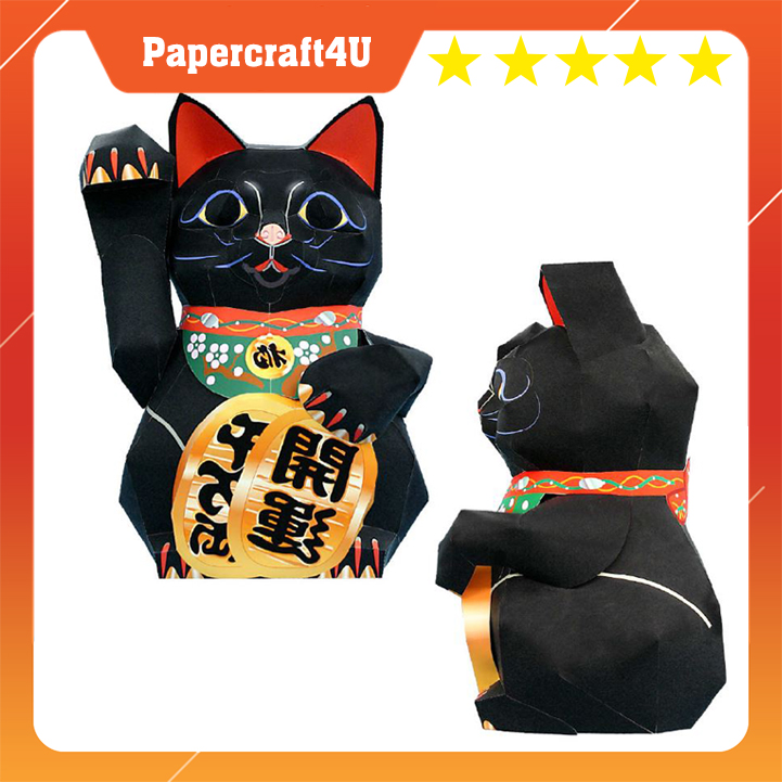 Mô hình giấy mèo may mắn Lucky Cat - Good luck charm