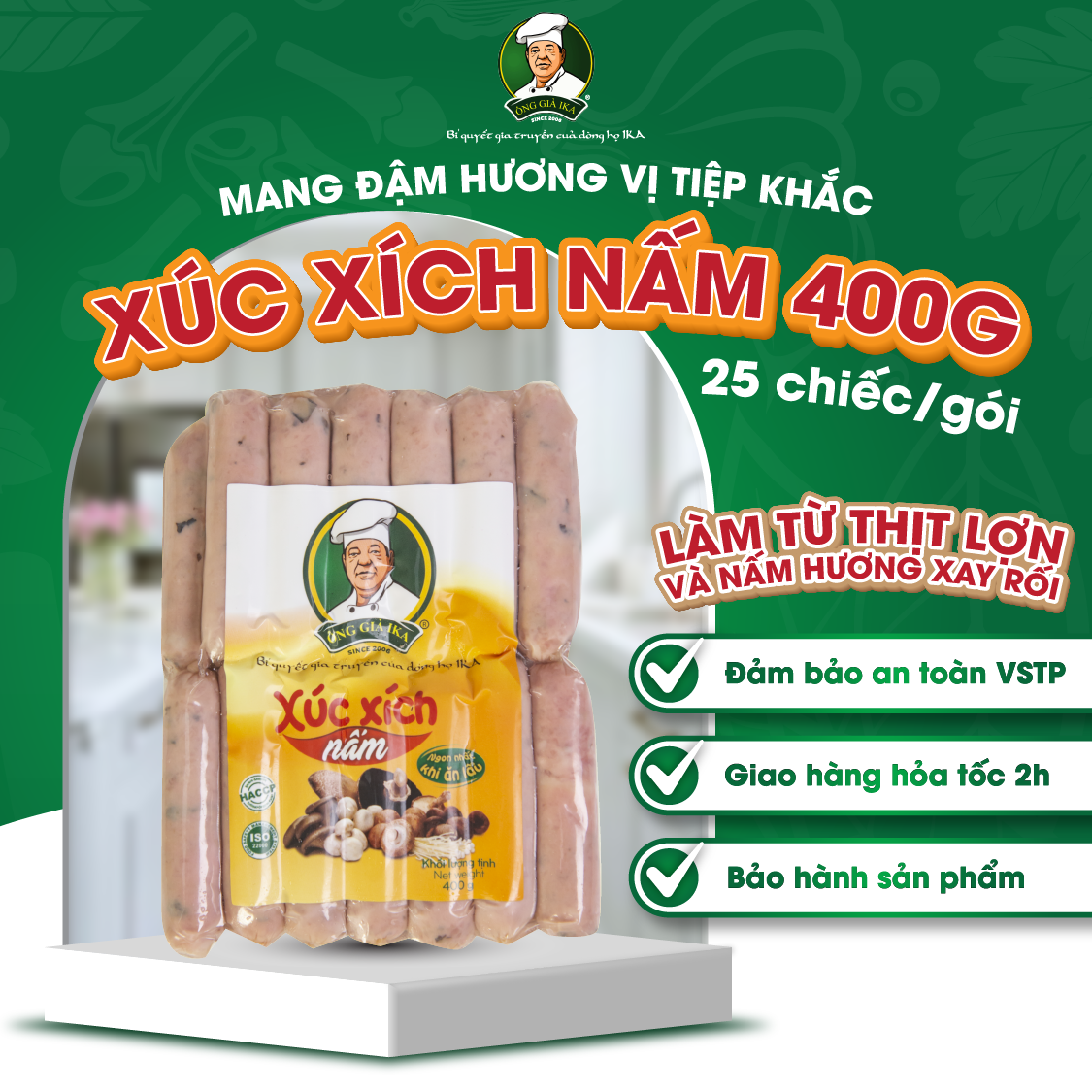 [Chỉ Giao Hà Nội] Xúc xích Nấm 400g