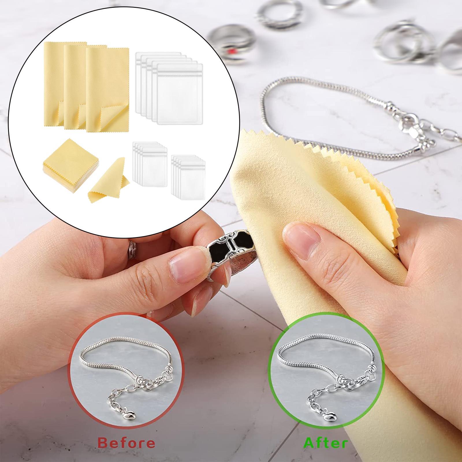 73Pcs Storage Bags Zip Bags Cleaning Cloth for Jewelry Screens Silverware