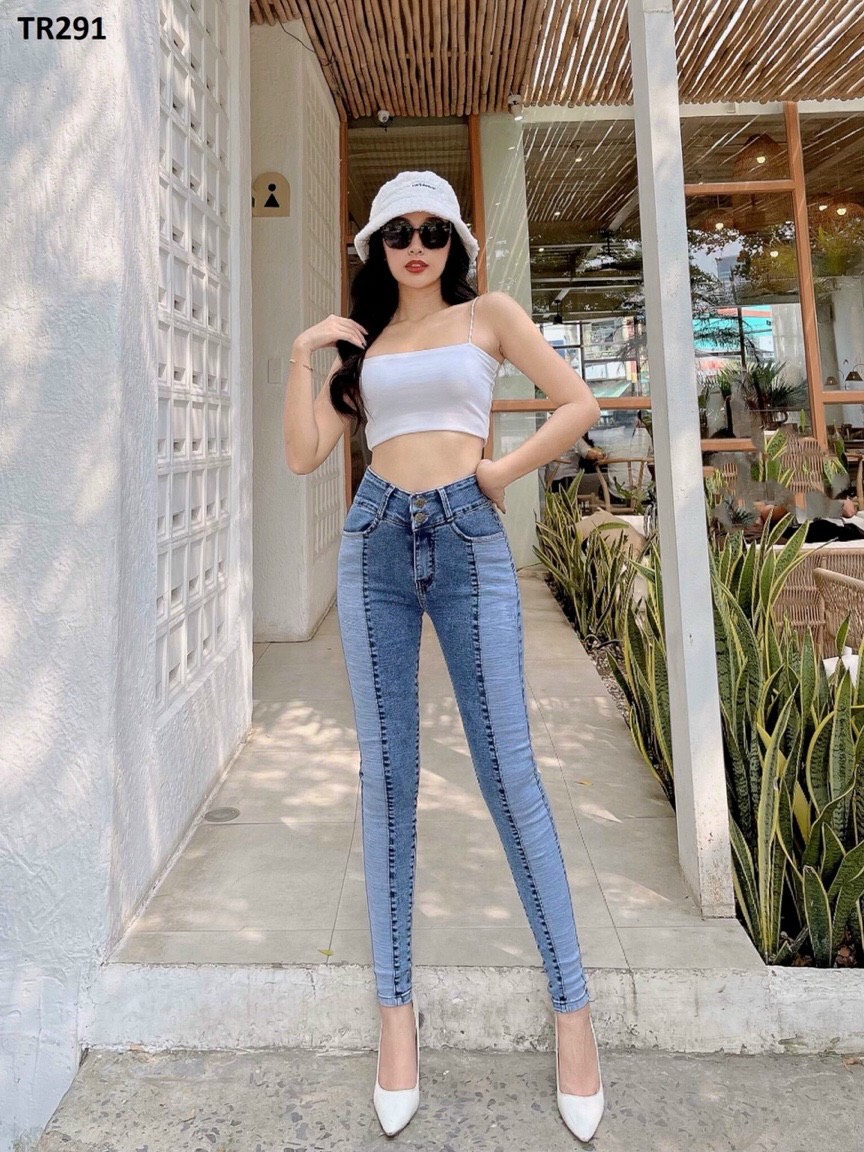 Quần Jeans Nữ Lưng Cao Co Giãn Đắp Thân Tôn Dáng