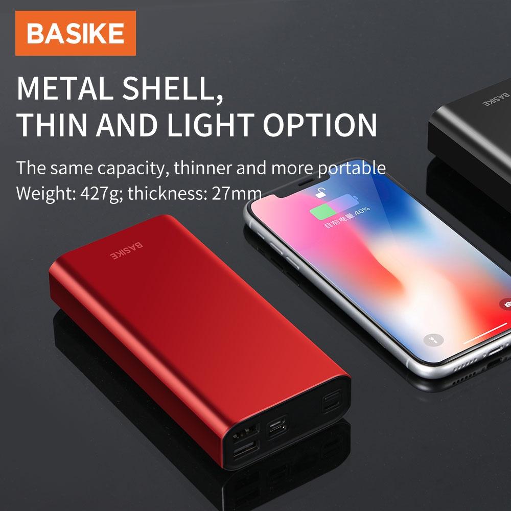 Sạc Dự Phòng 20000mah BASIKE LED Màn hình kỹ thuật số thực cho iPhone Huawei Samsung Xiaomi-Hàng chính hãng