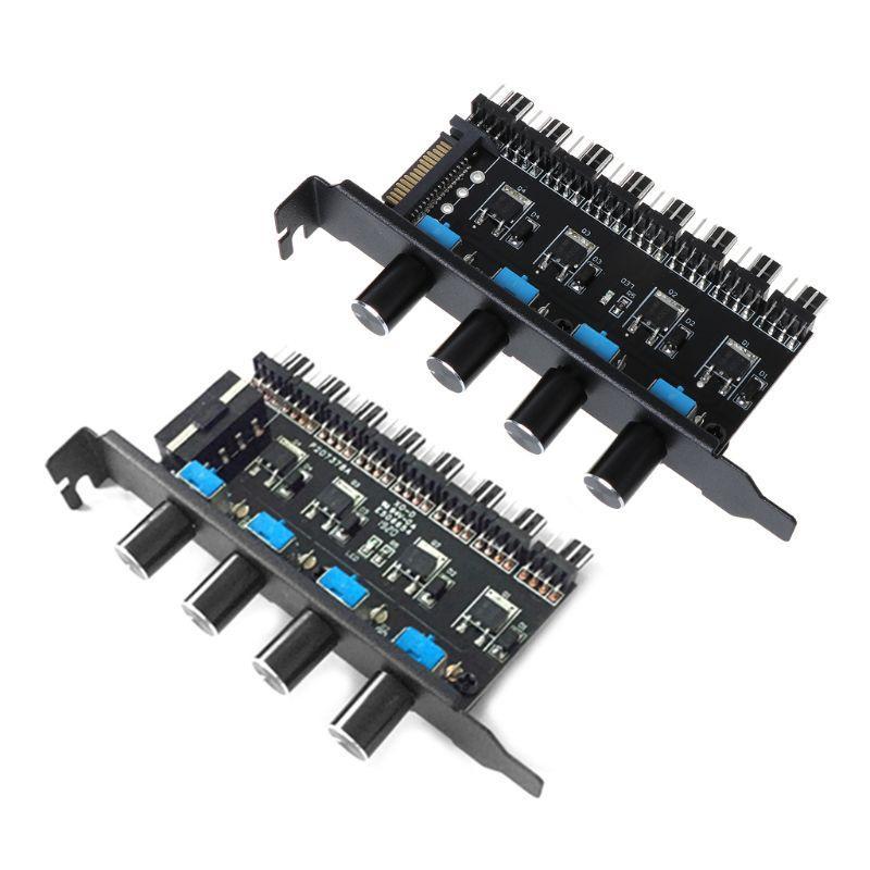 Bộ Điều Khiển Tốc Độ Quạt Tản Nhiệt 8 Kênh 4 Nút Cho Cpu Case Hdd Vga Pci 12v Sata / 4pin
