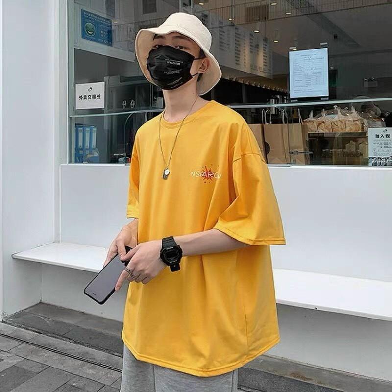 Hình ảnh Áo thun nam nữ NSROW uniex áo thun form rộng vải cotton co giãn 4 chiều thoải mái, Áo thun tay lỡ, áo phông T shirt nam nữ unisex, Áo thun tay lỡ form rộng Unisex nam nữ đều mặc được