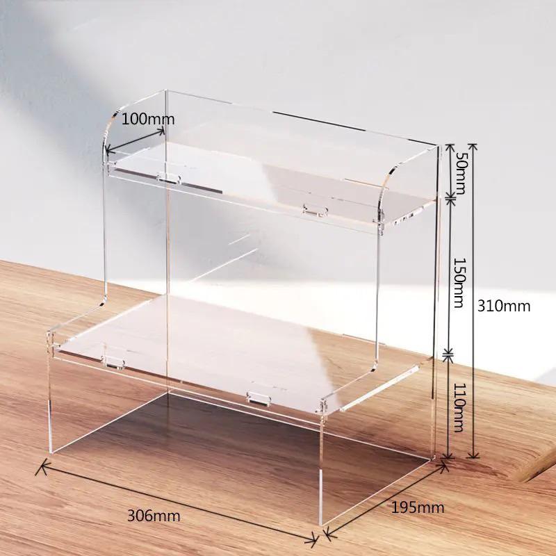 Kệ mica 2 Tầng, dày 3mm, trưng bày Mỹ Phẩm,Son Môi, Nước Hoa, POP Nhân Vật, Sắp Xếp Tủ Nhà Tắm, lắp ghép