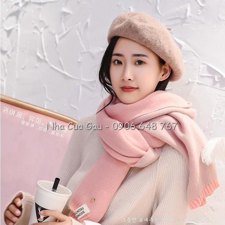 Khăn len lông 2 mặt logo quả dứa