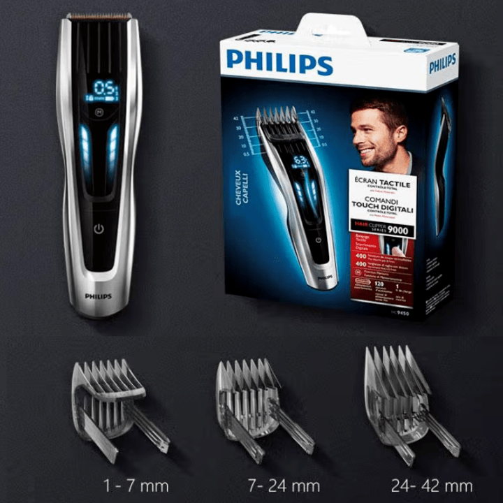 Tông đơ cắt tóc cao cấp nhãn hiệu Philips HC9450/15 công nghệ DualCut tích hợp 2 lưỡi cắt - Hàng Nhập Khẩu