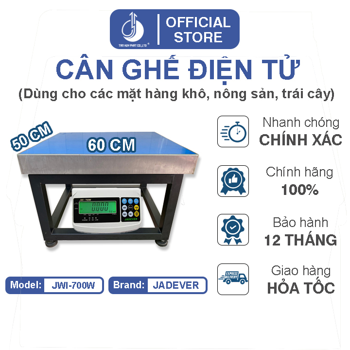 Cân Ghế Điện Tử JWI-700W - Mặt Bàn Cân 500x600MM