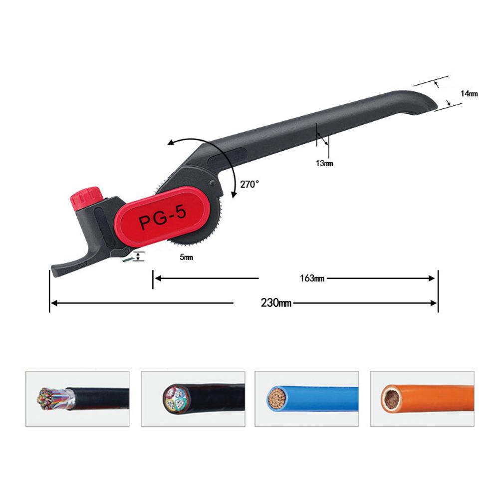 PG-5 Portable Handheld Manual Circular Cable Stripper for 25mm Round Cable Multifunctional Utility Tools
