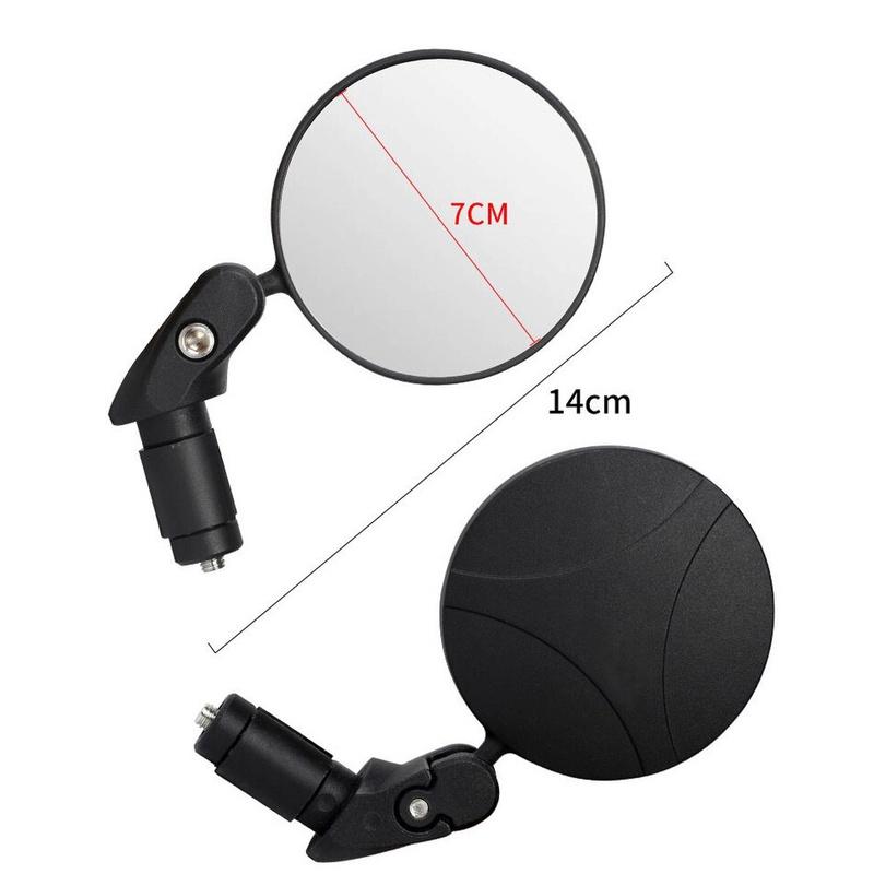 Bicycle Motorcycle Folding Rearview Mirror 360 Rotation Wide Angle Handlebar Mount Adjustable Bike Riding Back Convex Mirror