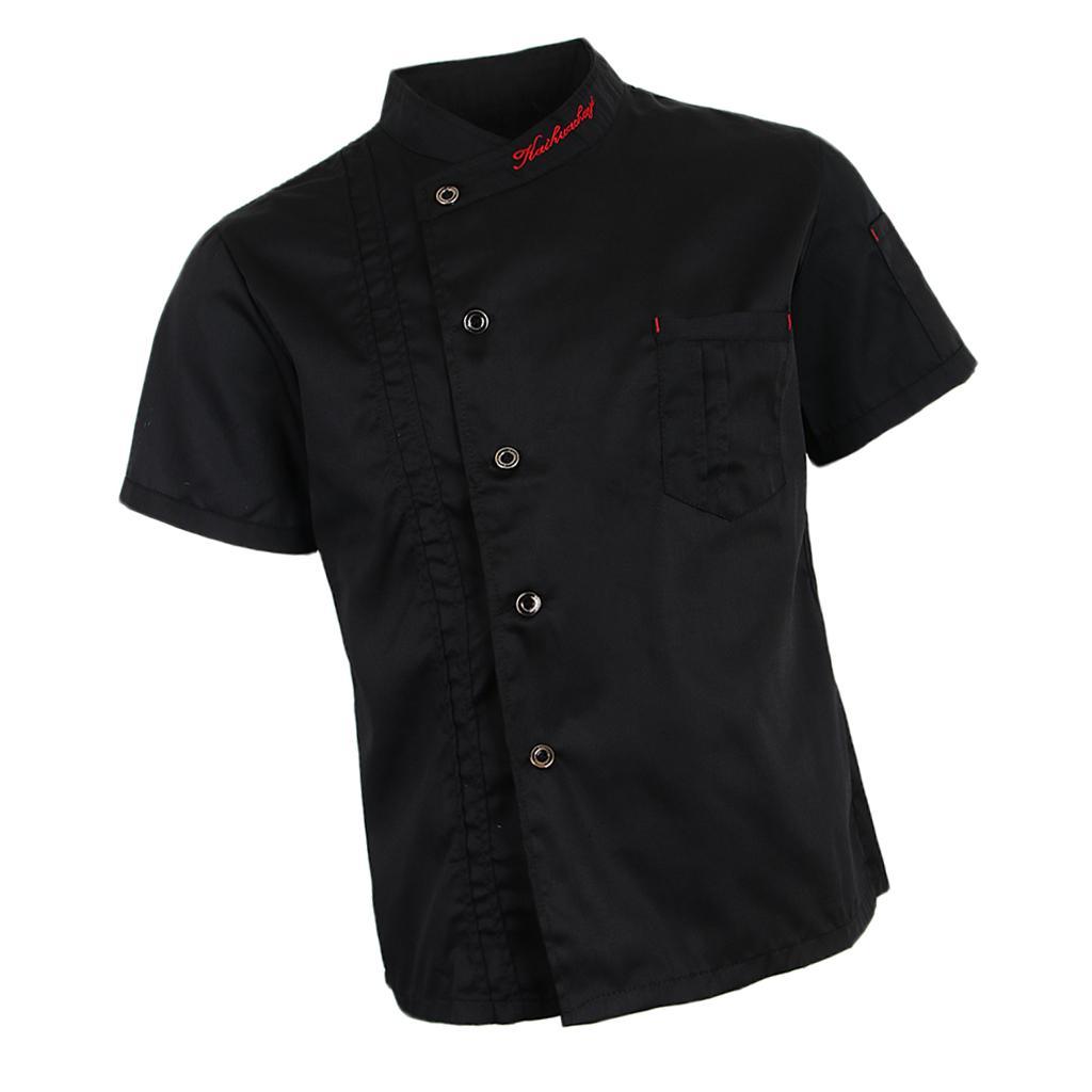 Unisex Chef Jackets Coat Short Sleeves Shirt Kitchen Uniforms