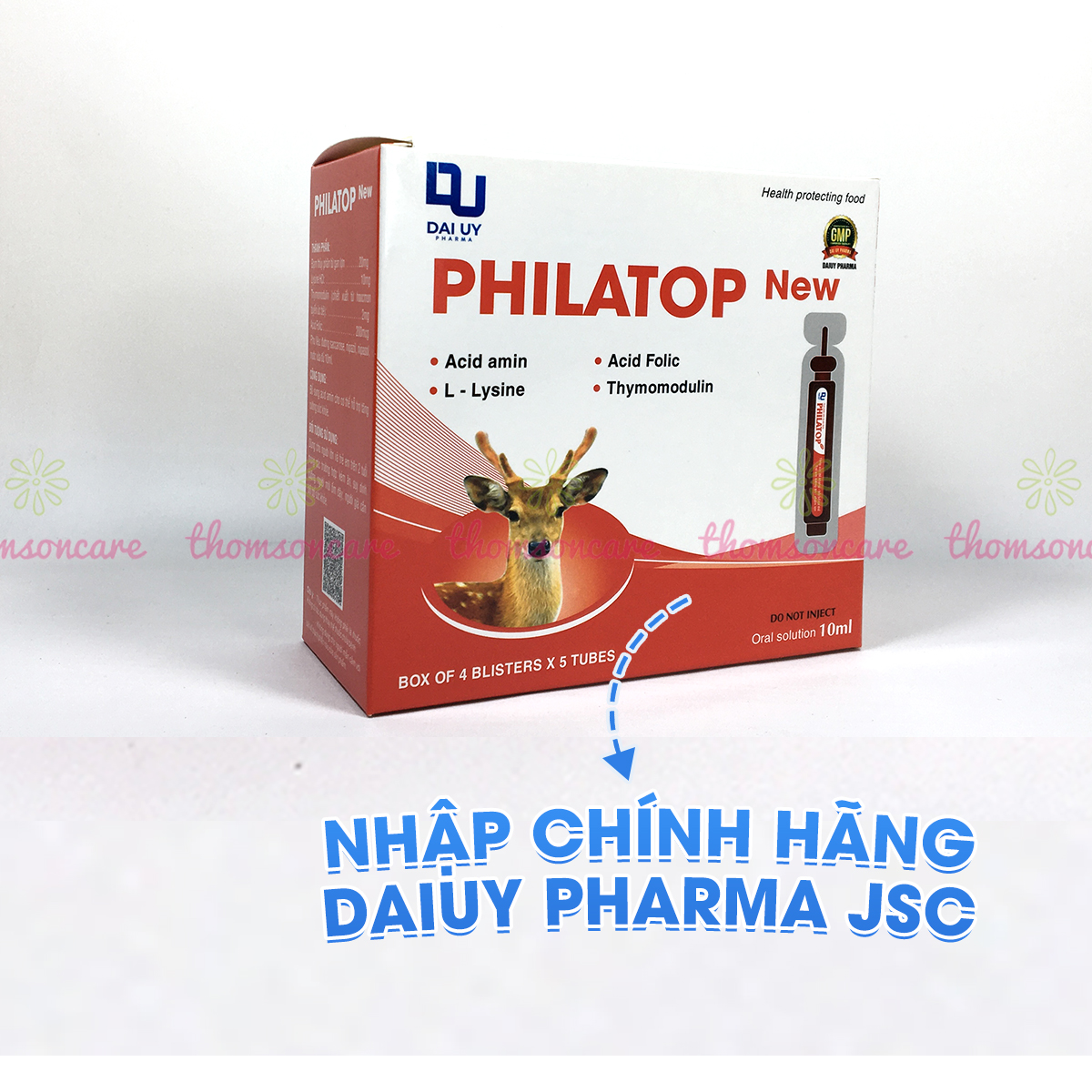 Philatop con hươu hộp 20 ống - dùng cho trẻ biếng ăn, chậm lớn, người già, tăng sức đề kháng, bổ sung chất đạm