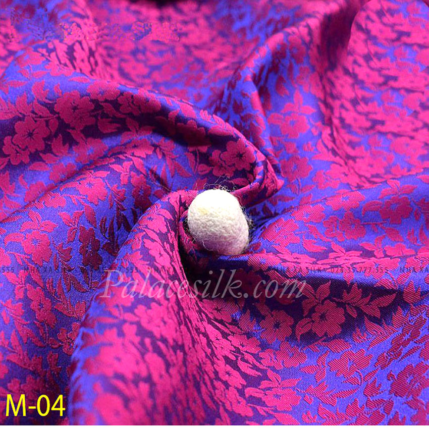 Vải lụa tơ tằm may áo dài HOA MAI, dệt thủ công, 100% sợi tự nhiên