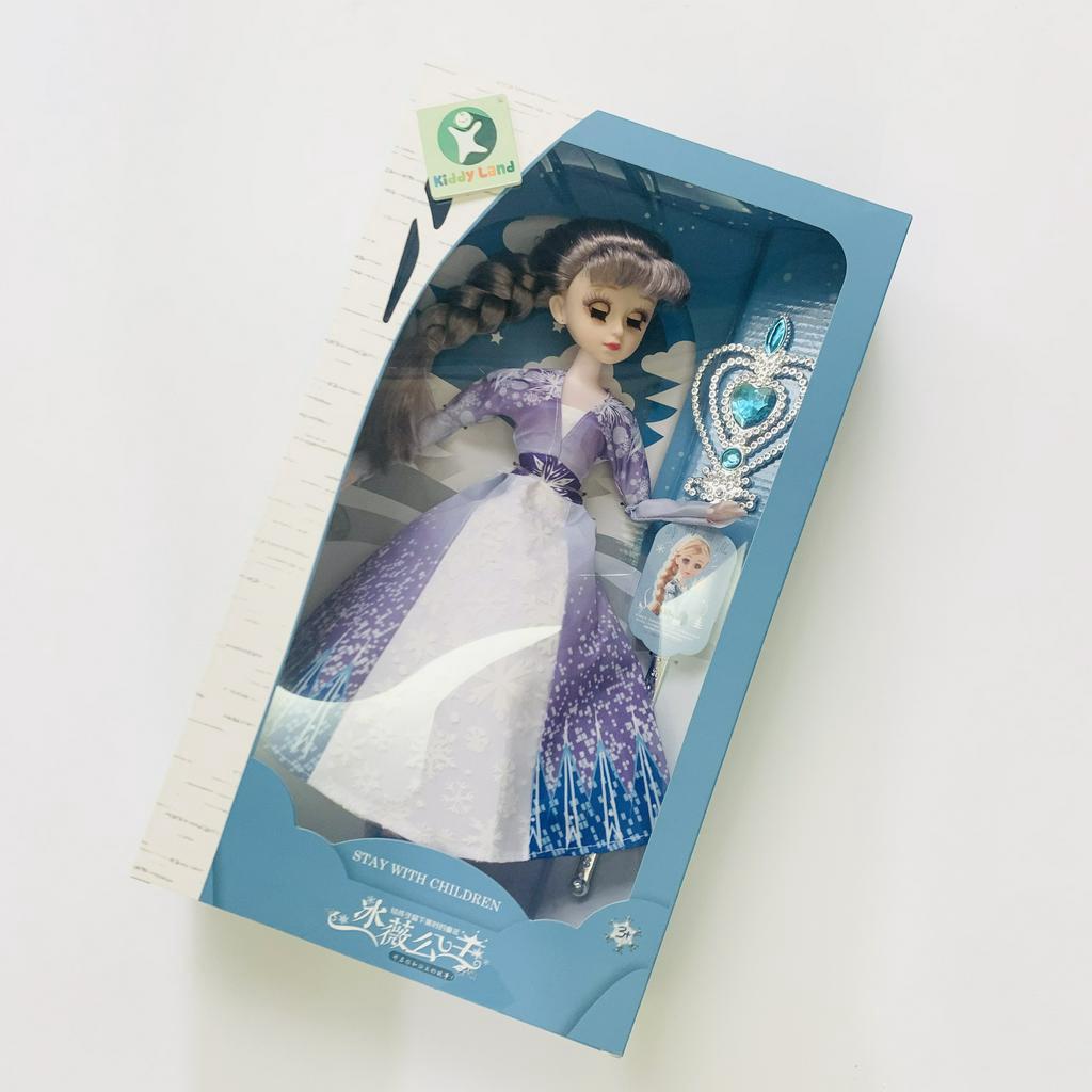 Búp bê Elsa 5D Nữ Hoàng Băng Giá Hàng Đẹp Cỡ To tóc mây tết tóc