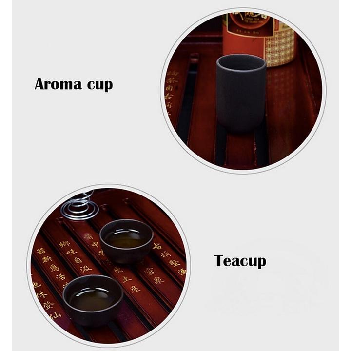 Bộ Ấm Trà Đạo Sứ Có Khay Gỗ Phong Cách Nhật Bản