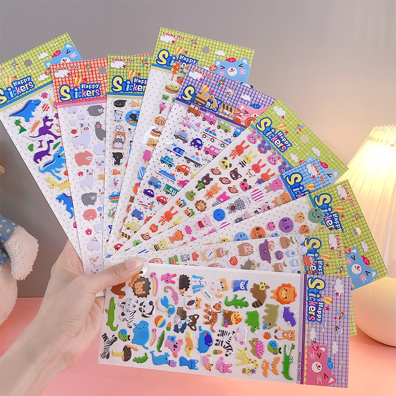 Hình dán sticker 3d nổi Happy mẫu NGẪU NHIÊN cute cho bé