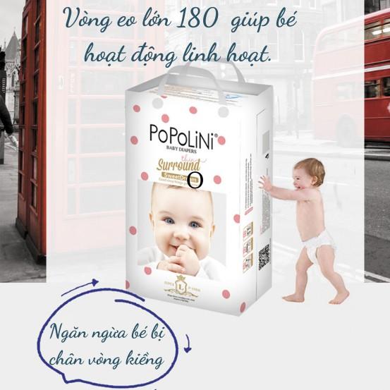 Combo 6 bịch tã dán POPOLINI size M 60 miếng dành cho bé từ 5-10kg