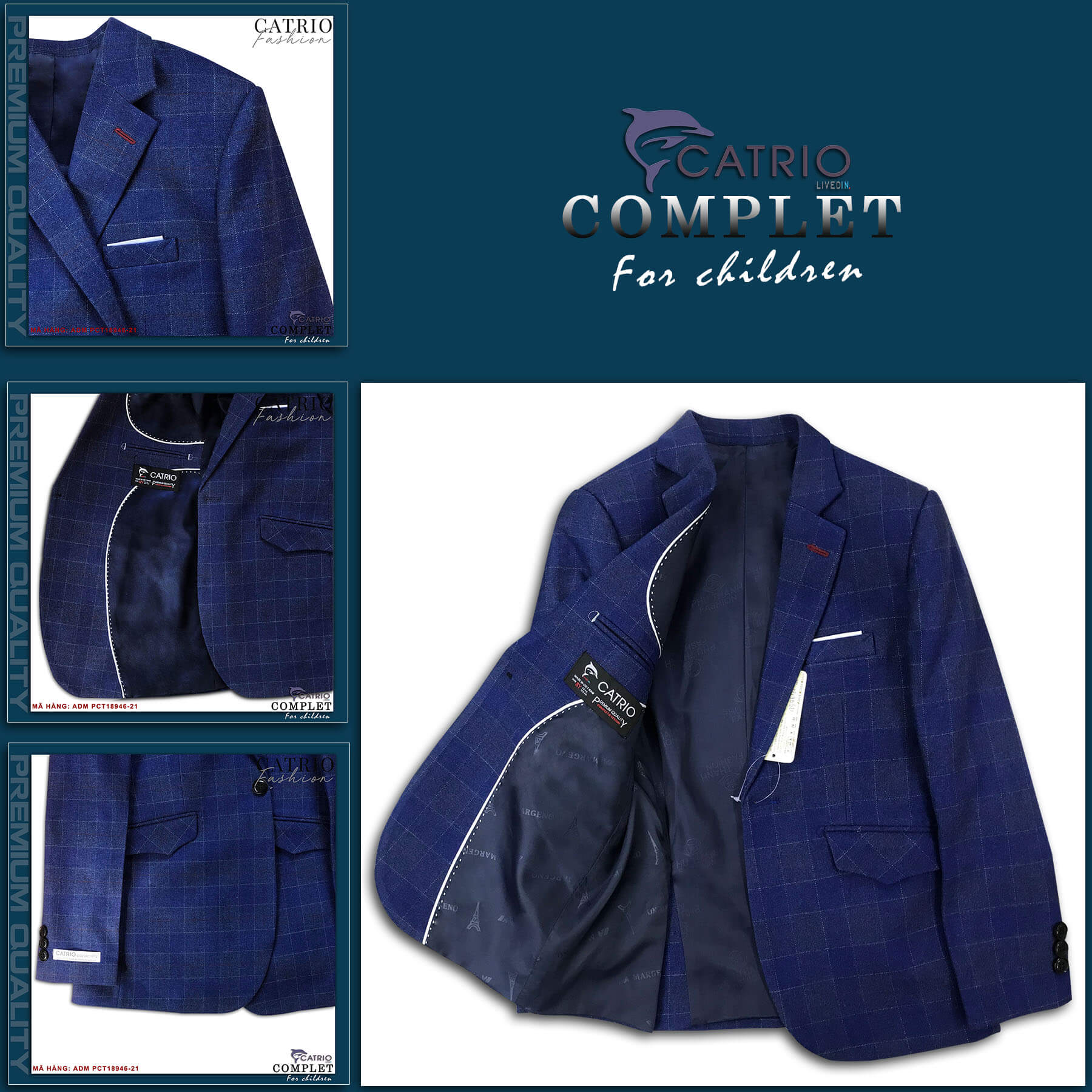 ÁO VEST BÉ TRAI CATRIO 18946/21 LÀ ÁO ĐỜ MI TRẺ EM từ 8 tuổi đến 12 tuổi phù hợp ngày lễ tết, tiệc cưới thuộc BST quần áo complet veston trẻ em CATRIO mùa thu đông 2021
