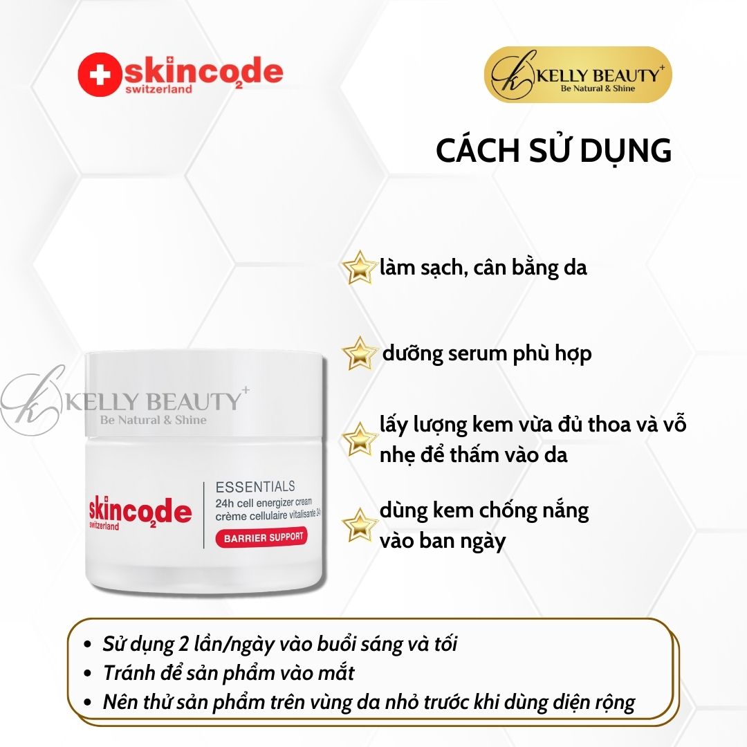 Kem Dưỡng Ẩm Trẻ Hóa Da Skincode Essentials 24h Cell Energizer Cream | Kelly Beauty