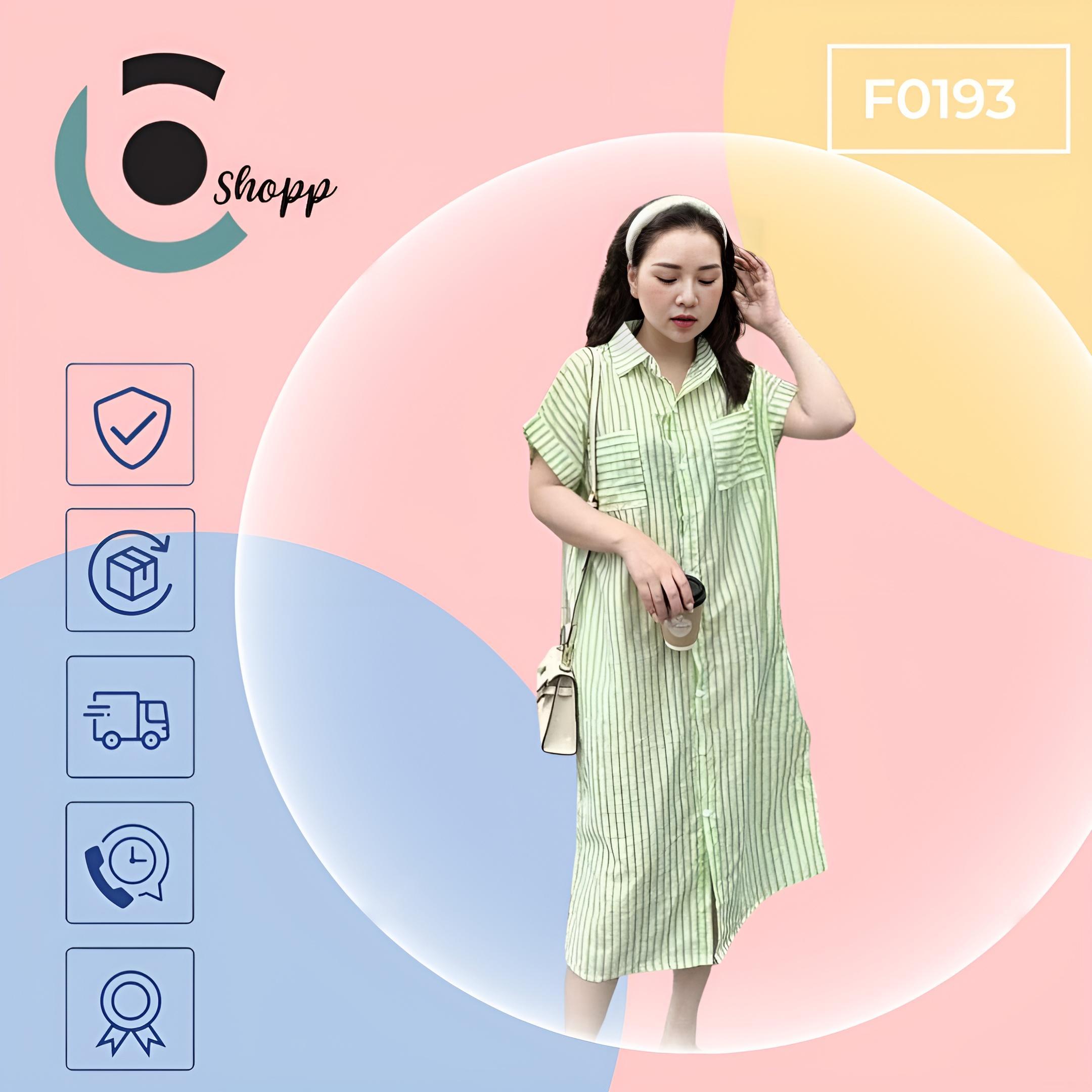 Đầm sơ mi sọc hàng thiết kế cao cấp