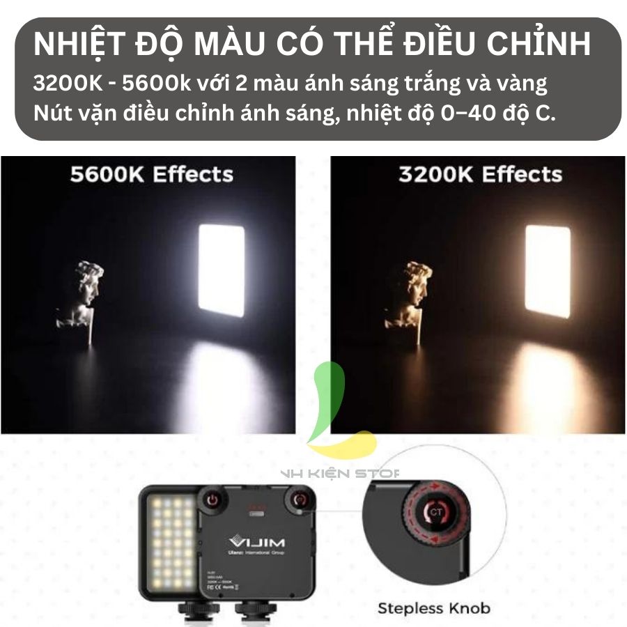 Đèn hỗ trợ quay phim chụp ảnh ULANZI VIJIM VL81 - Đèn Led quay vlog tích hợp pin sạc 3000mAh - Hàng nhập khẩu