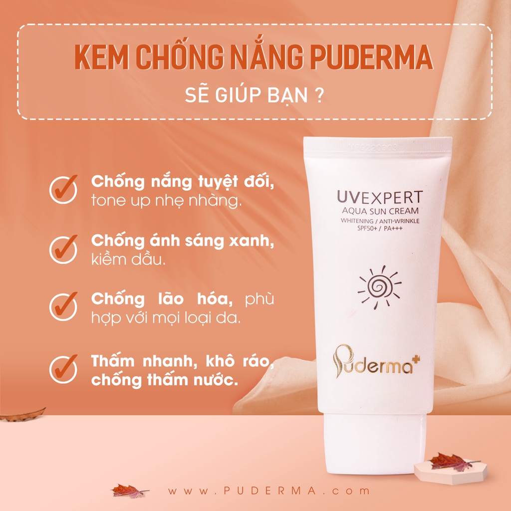 Kem Chống Nắng Hàn Quốc PUDERMA UVEXPERT AQUA : bảo vệ da trước tác hại của các tia UV từ ánh nắng mặt trời