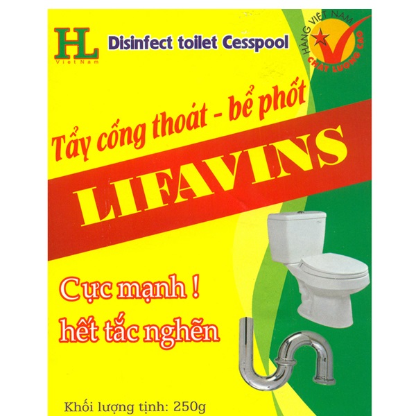 Combo 4 hộp tẩy cống thoát, bể phốt lifavins