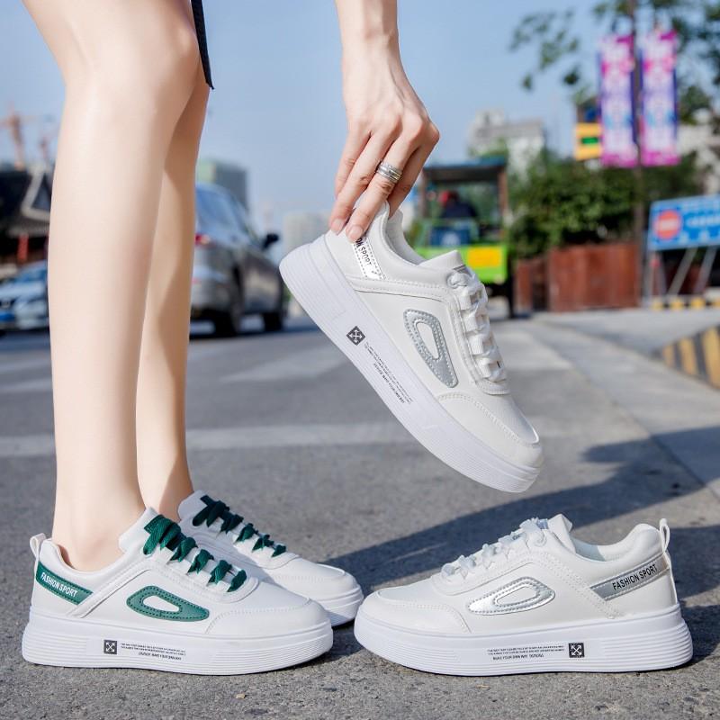 Giày sneakers nữ thể thao màu trắng cao cấp phong cách Hàn Quốc