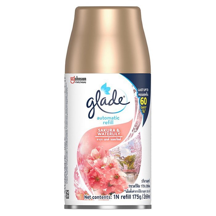 Máy Xịt Phòng Tự Động 60 NGày Glade (269ml/175g)-  Khử Mùi Nhanh Chóng, Hương Thơm Dịu Nhẹ