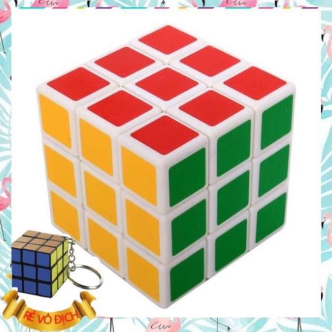 [] Đồ Chơi Rubik 3x3x3 Xoay Mượt Mà - Tặng Móc Khóa Rubik Cute 3x3 Cỡ Nhỏ