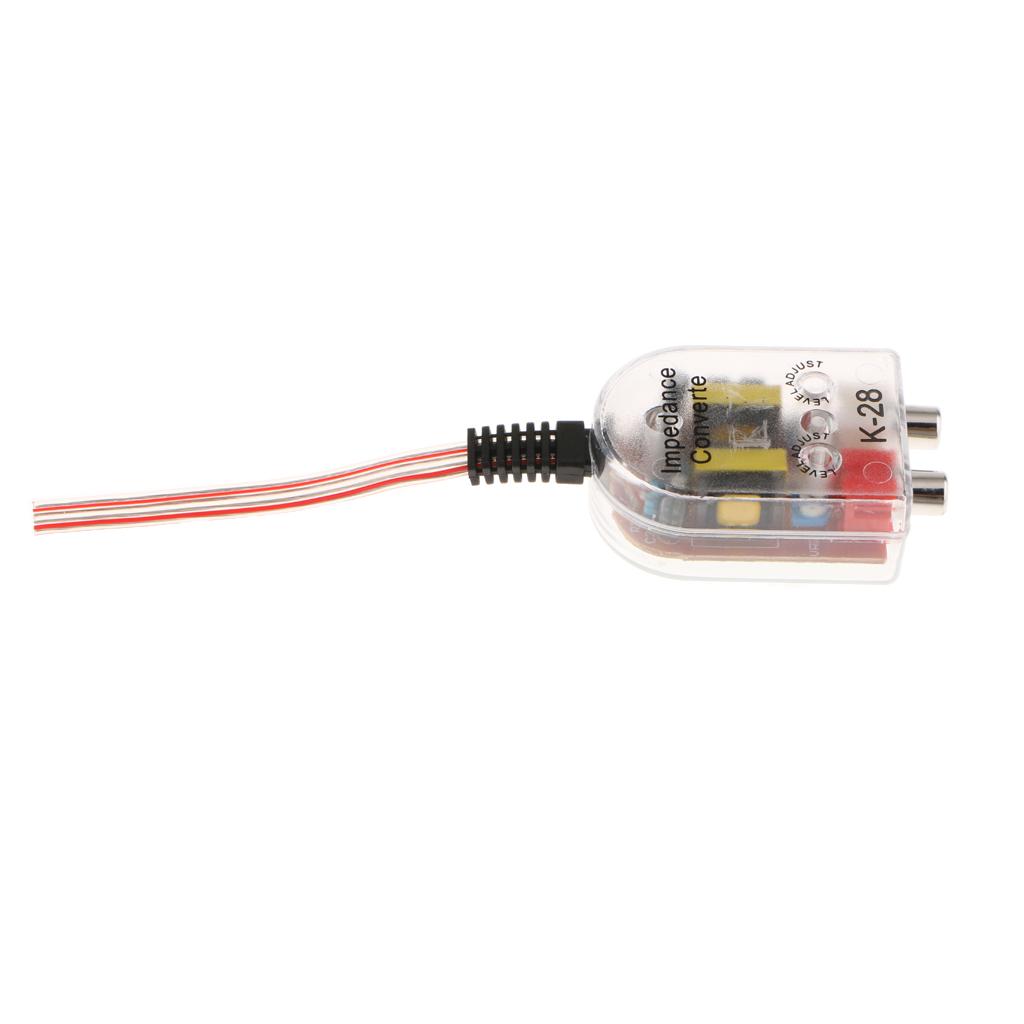 Car Vehicle RCA Subwoofer Audio Cable Wiring Adapter High to Low for CD/VCD/DVD