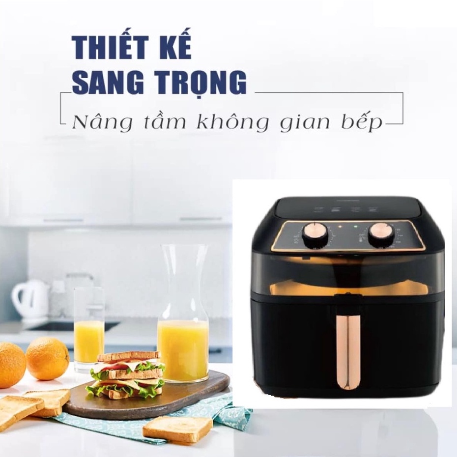Nồi chiên không dầu NINE ShieId Dung tích 10 lít cửa kính tự động