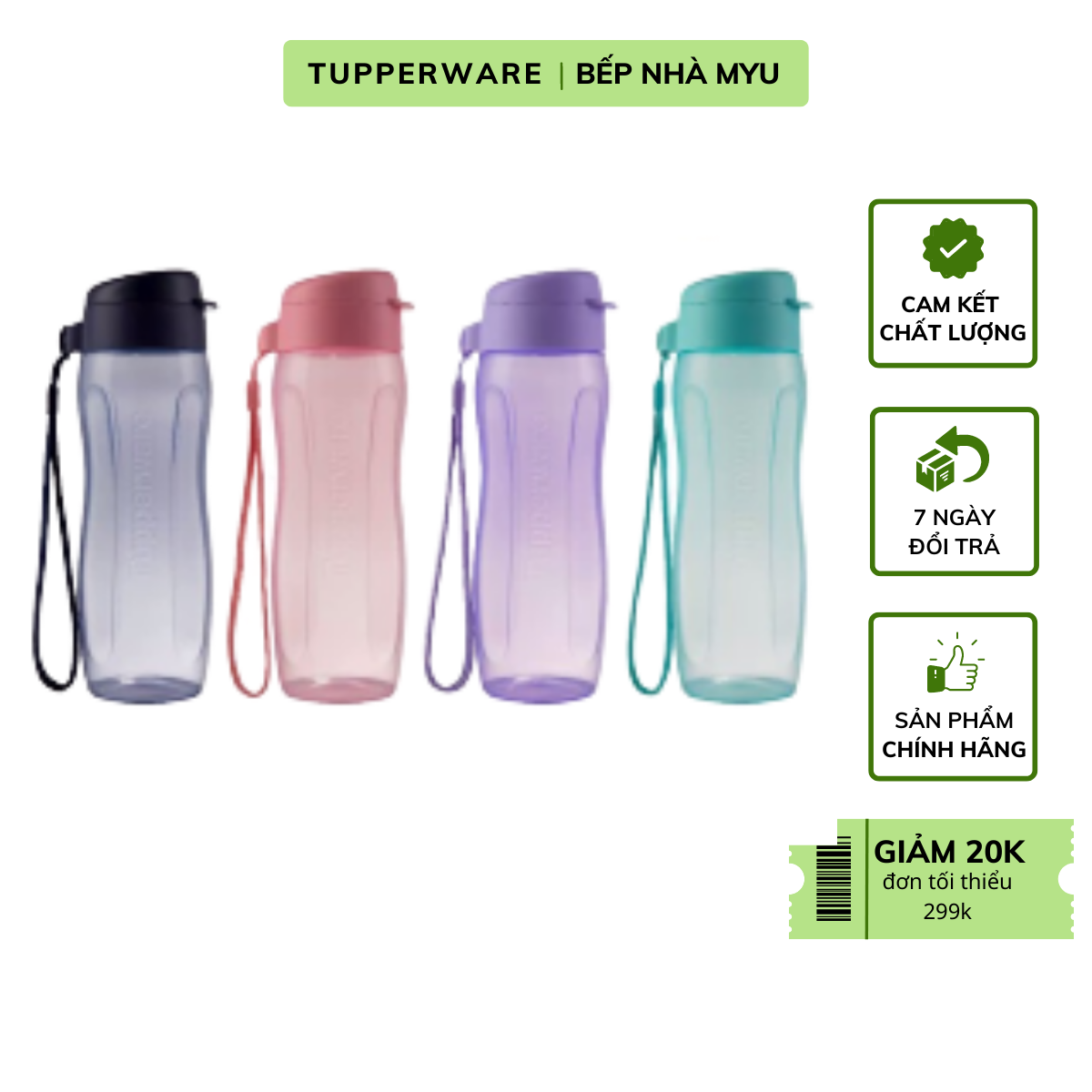 Bình Nước Tupperware Eco Bottle Gen II 500ml - Hàng Chính Hãng