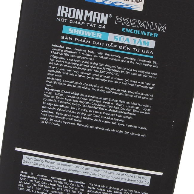 Sữa tắm nhiệt hương nước hoa Ironman Encounter 650g