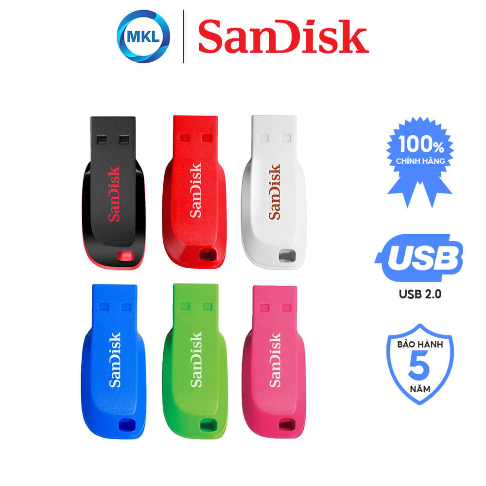USB 2.0 SanDisk Cruzer Blade CZ50 32GB - Hàng Chính Hãng
