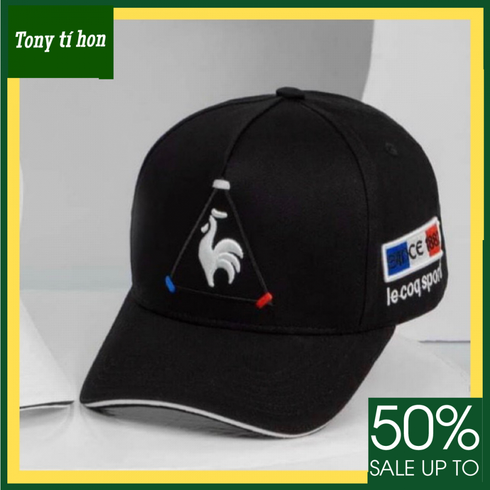 Tony tí hon - Mũ/nón kết lưỡi trai LeCoq thêu con gà trống thời trang nam nữ cao cấp - màu đen