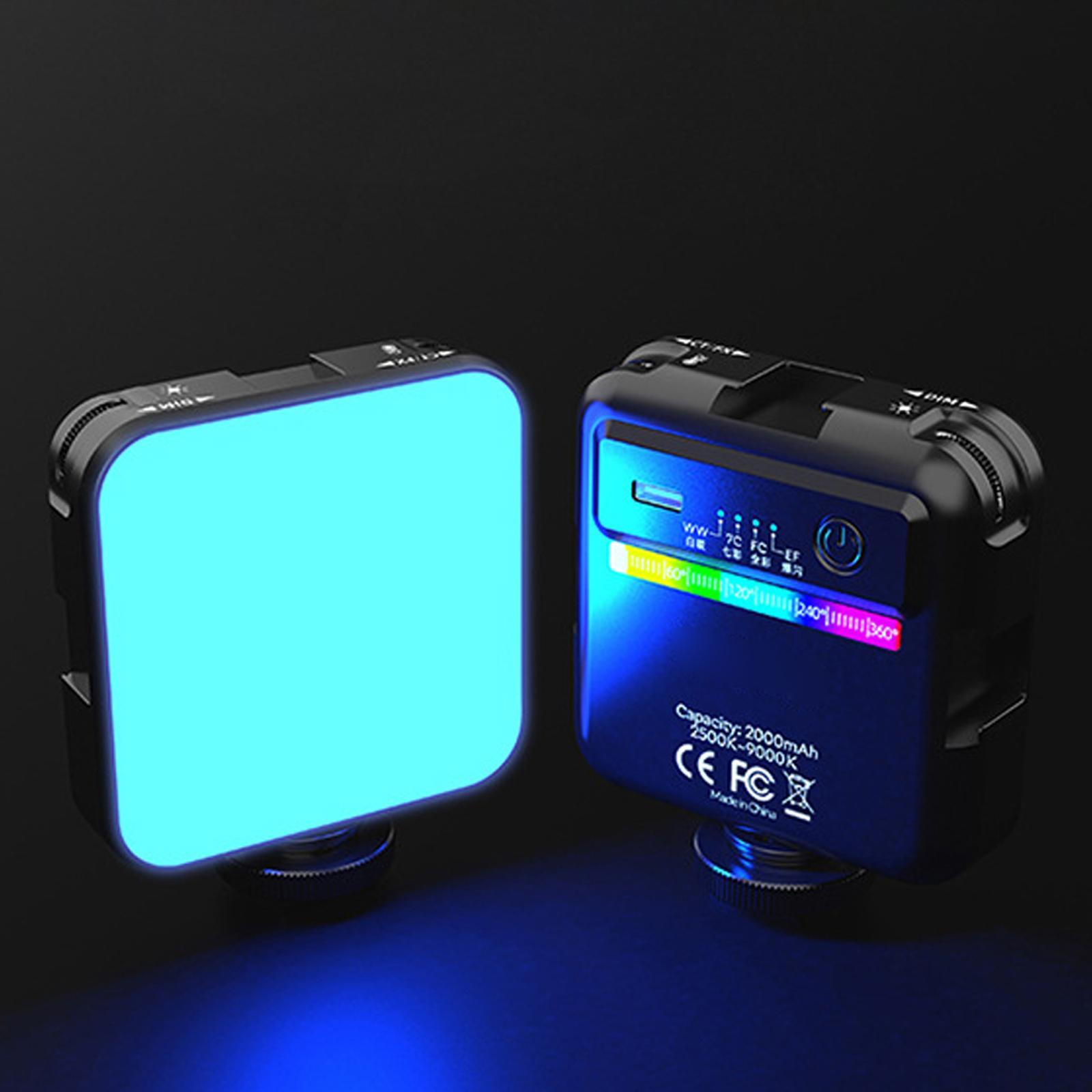 RGB LED Fill Light Rechargeable LED Camera Lights for Vlog Tabletop Phone