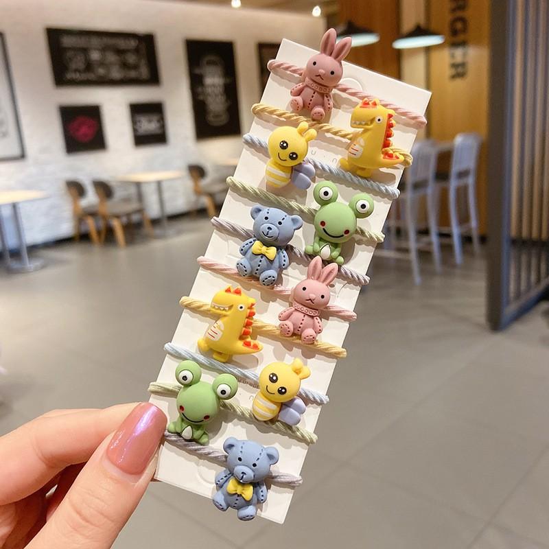 Set 10 dây cột tóc hoạt hình cho bé siêu cute- HÌNH NGẪU NHIÊN