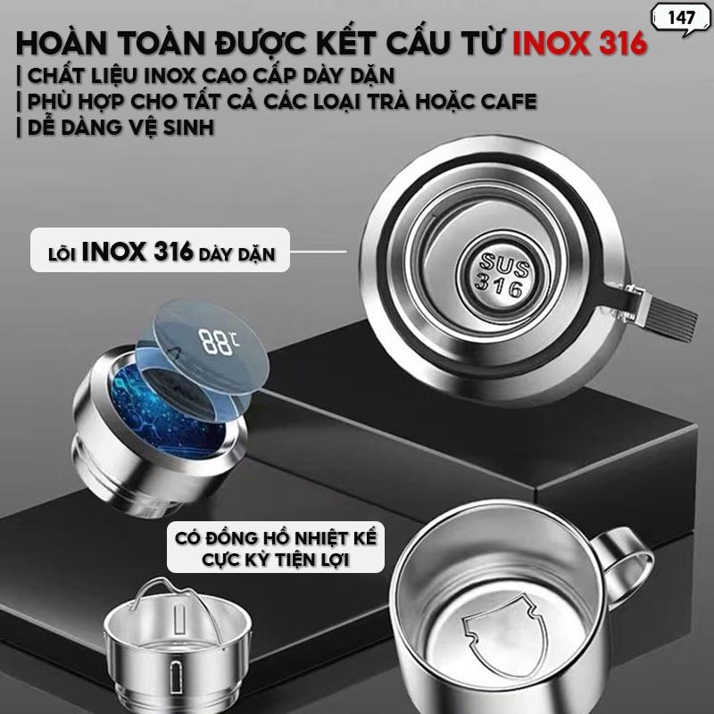 Bình Giữ Nhiệt 2 Lớp Inox 316 Dày Dặn Giữ Nhiệt Lên Đến Hơn 24 Giờ Dung Tích 600ml Có Màn Hình Led 147