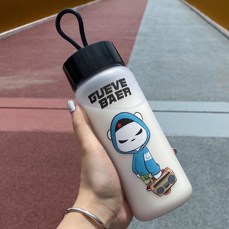 Cốc nước nhựa phiên bản Hàn Quốc cốc nước trong sương gió cốc nước dễ thương cầm tay cốc nước thể thao cốc nước