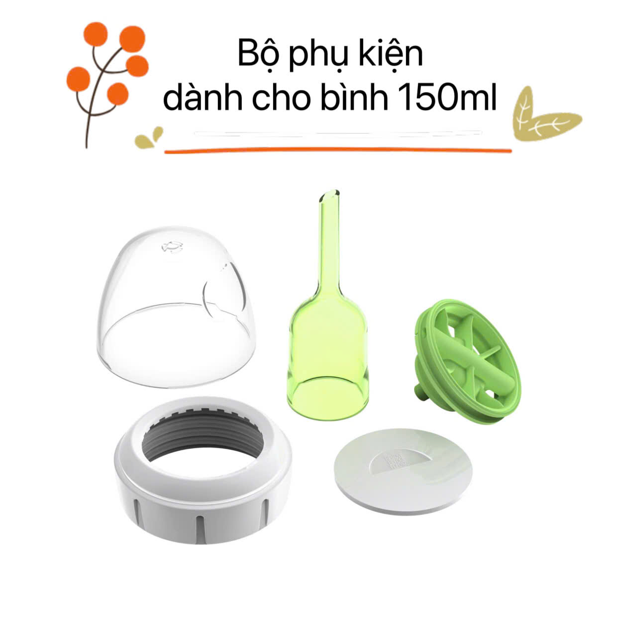 [ WR207 - Cổ rộng ] Bộ phụ kiện bình sữa Dr.Brown's phiên bản Options Plus cổ rộng, 150ml