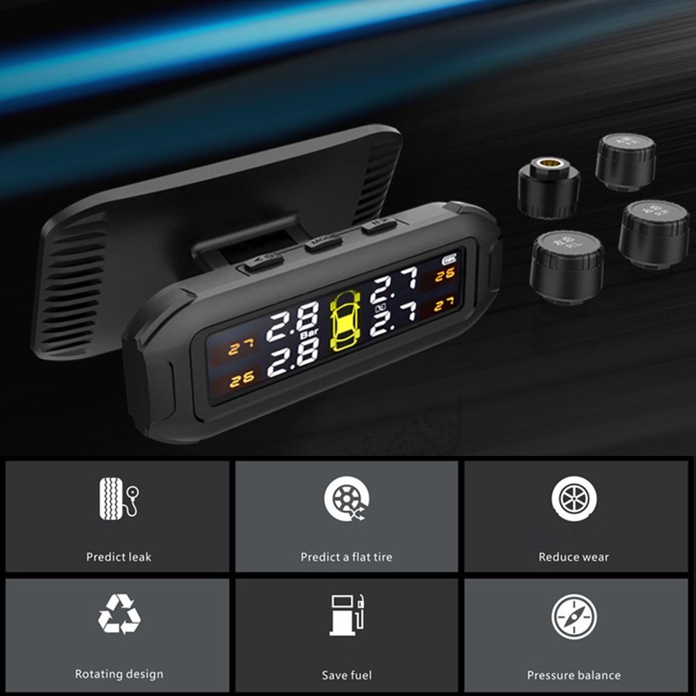 Hệ thống giám sát áp suất lốp xe ô tô TPMS thiết kế xoay với 4 cảm biến ngoài chuyên dụng tiện lợi