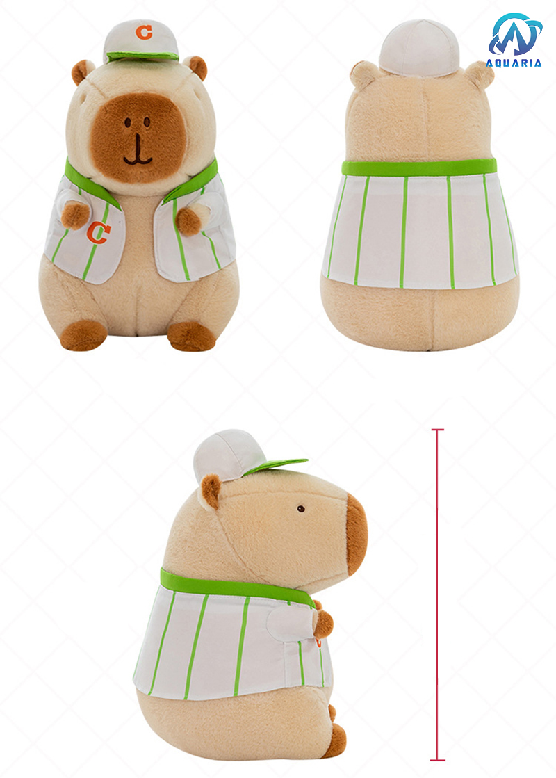 Gấu Bông Thú Nhồi Bông Capybara Đội Mũ Siêu Đáng Yêu 25cm