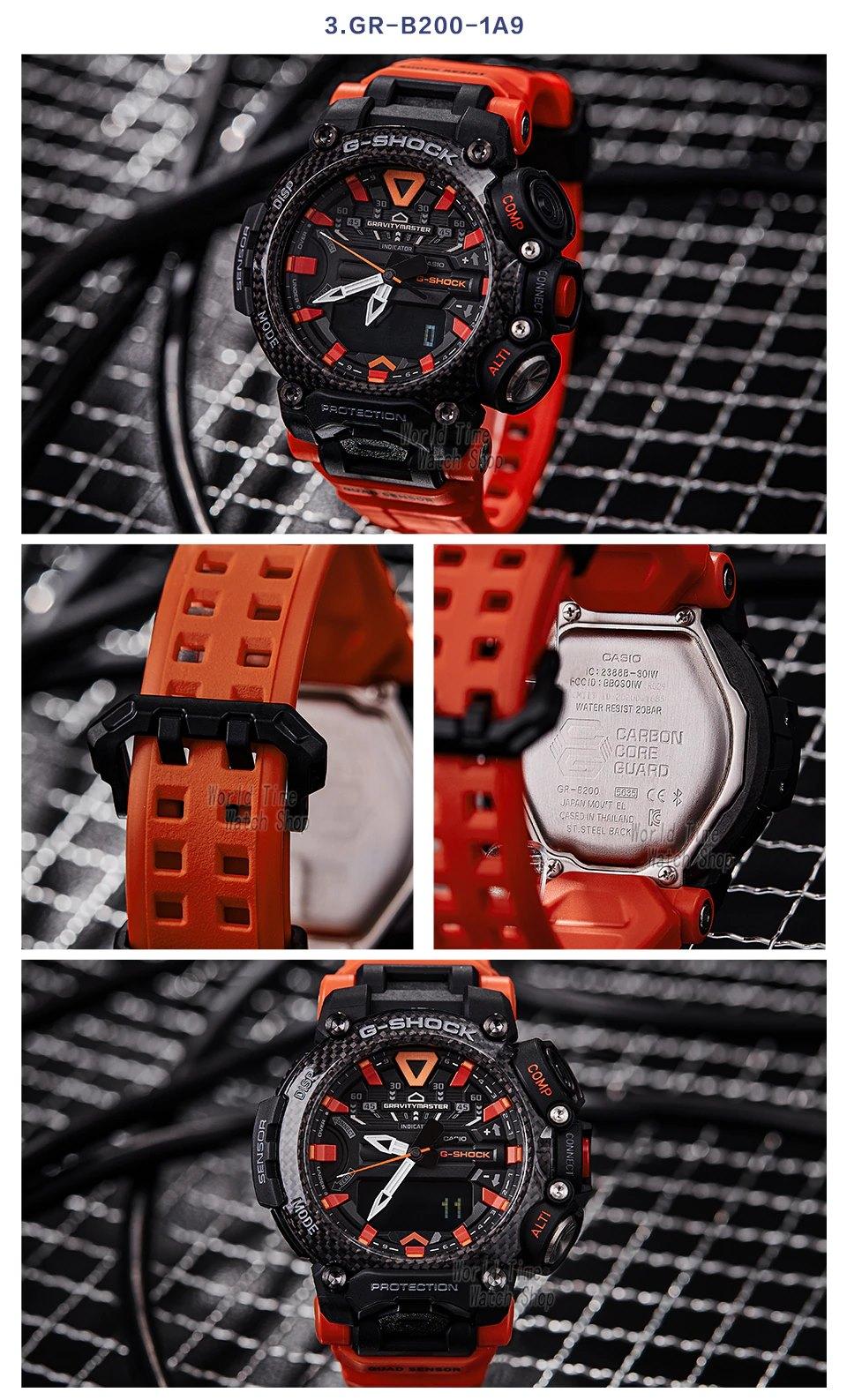 Đồng Hồ Nam Dây Nhựa Casio G-Shock GR-B200-1A9DR Chính Hãng - Bluetooth - 4 Cảm Biến - Lõi Carbon- GR-B200-1A9 Gravity Master