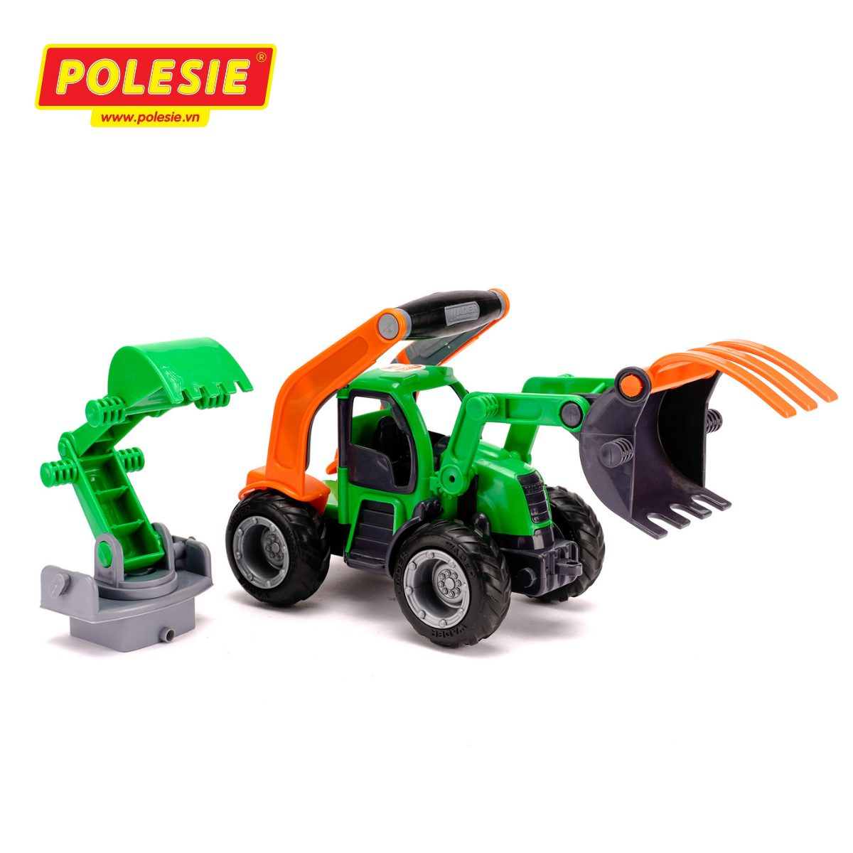 Xe ô tô máy xúc Griptrac đồ chơi trẻ em Polesie 48394 - Hàng chính hãng nhập khẩu châu âu