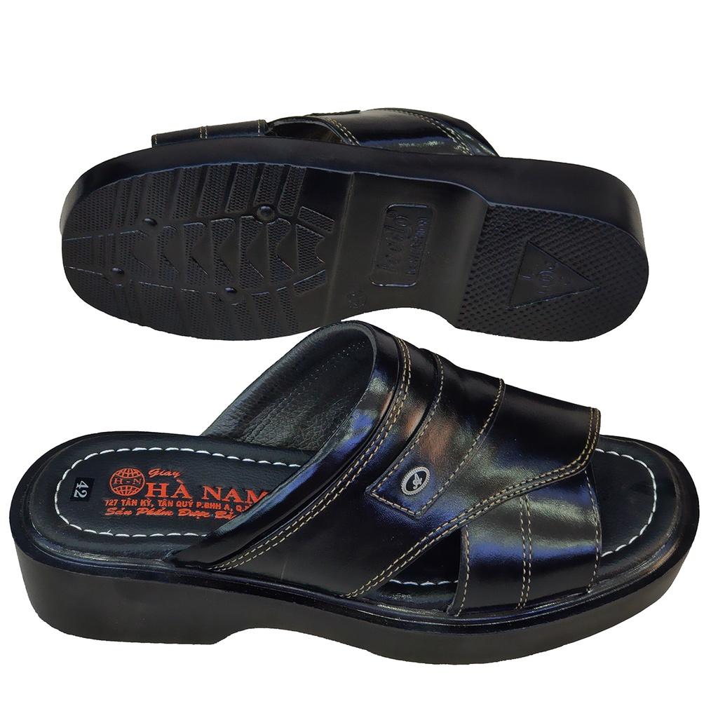 Dép Nam Quai Ngang HÀ NAM Da Bò Thật Cao Cấp DNA2126c
